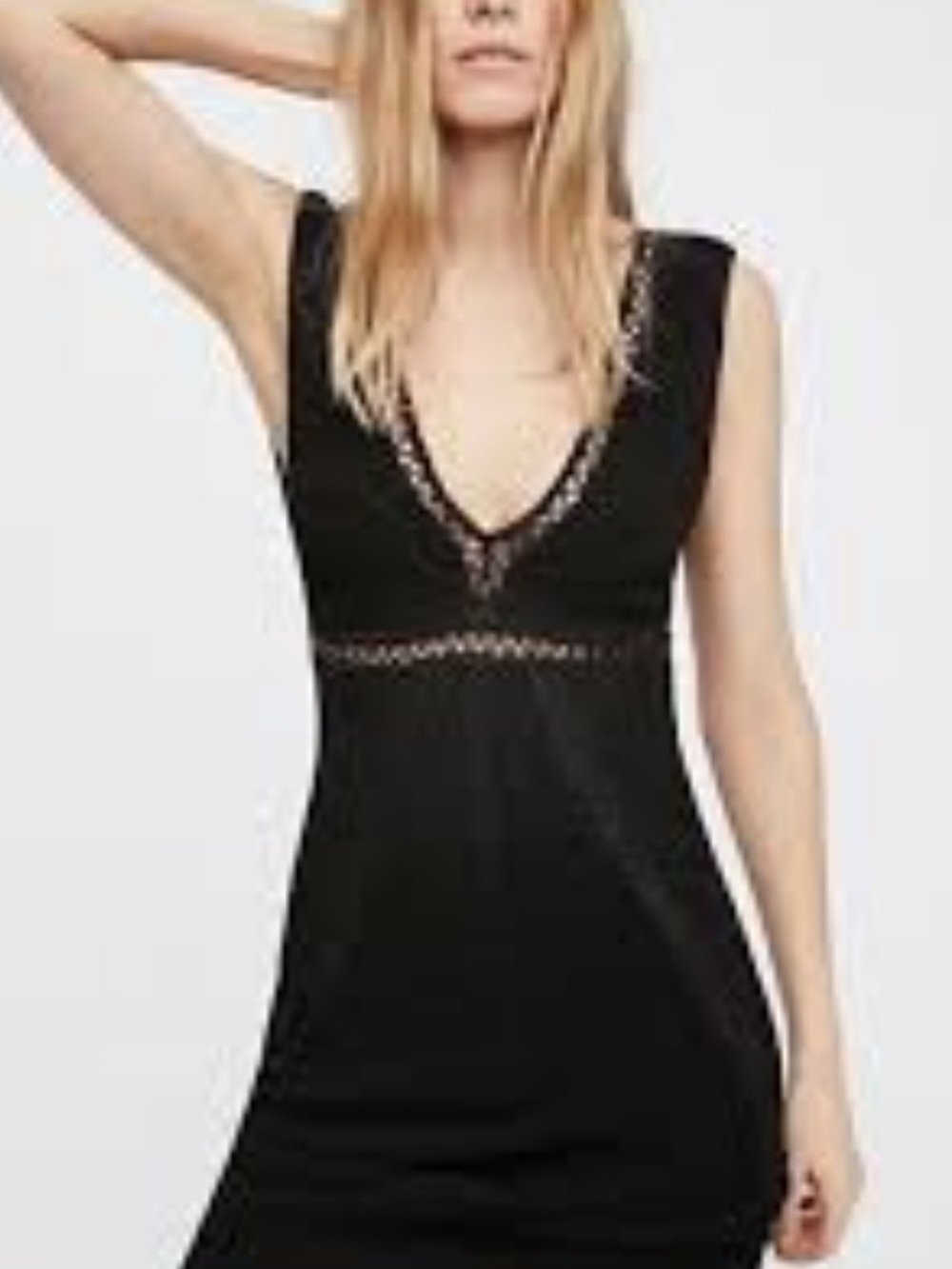 Free People NWT "King Of My Heart" Black A-Line Mini Dress  Size 4